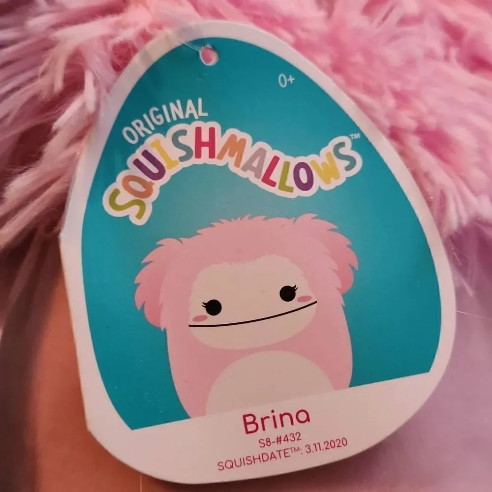 New Squishmallows Pink Brina Bigfoot - 8 inch